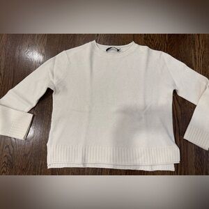 Jenni Kayne Everyday Sweater Ivory Wool Cashmere Size Small Crewneck Pullover